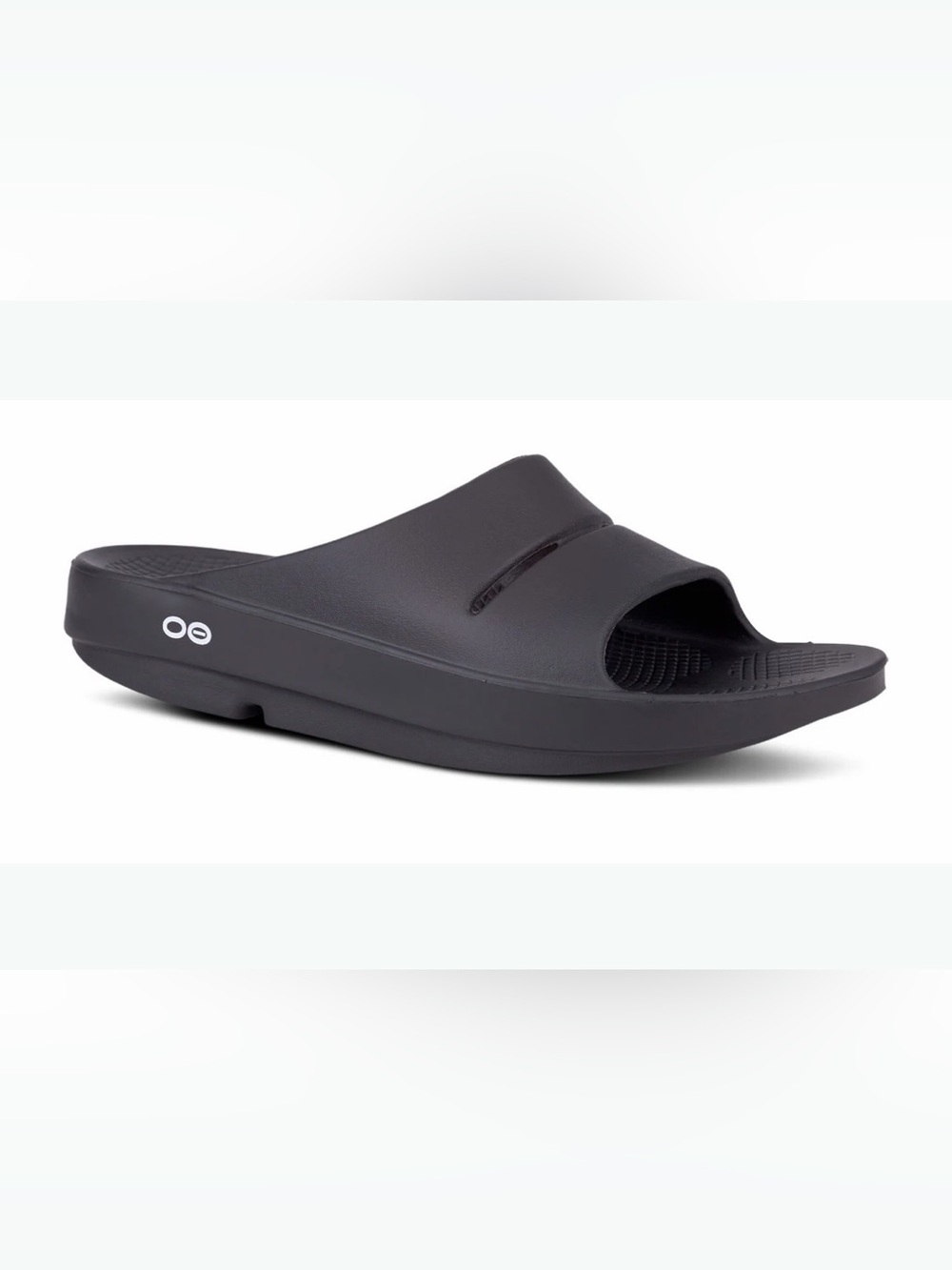 OOFOS Black Slide Sandals